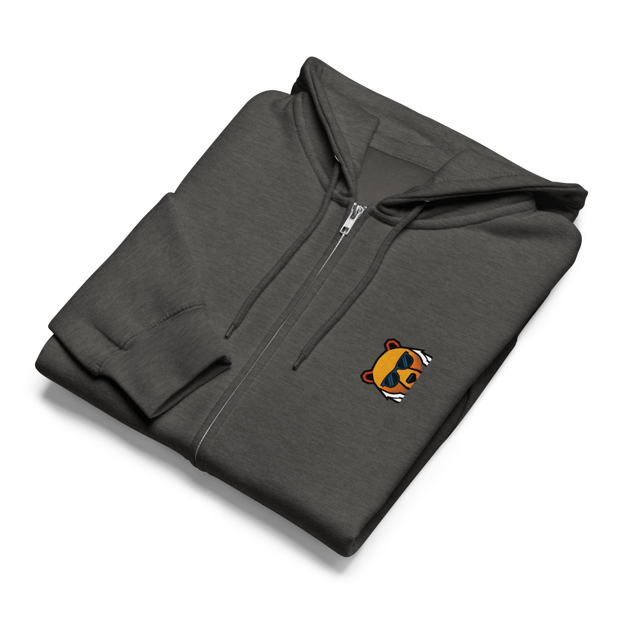 FOUNDATION Open Season Zip-Up, Charcoal Heather, front view