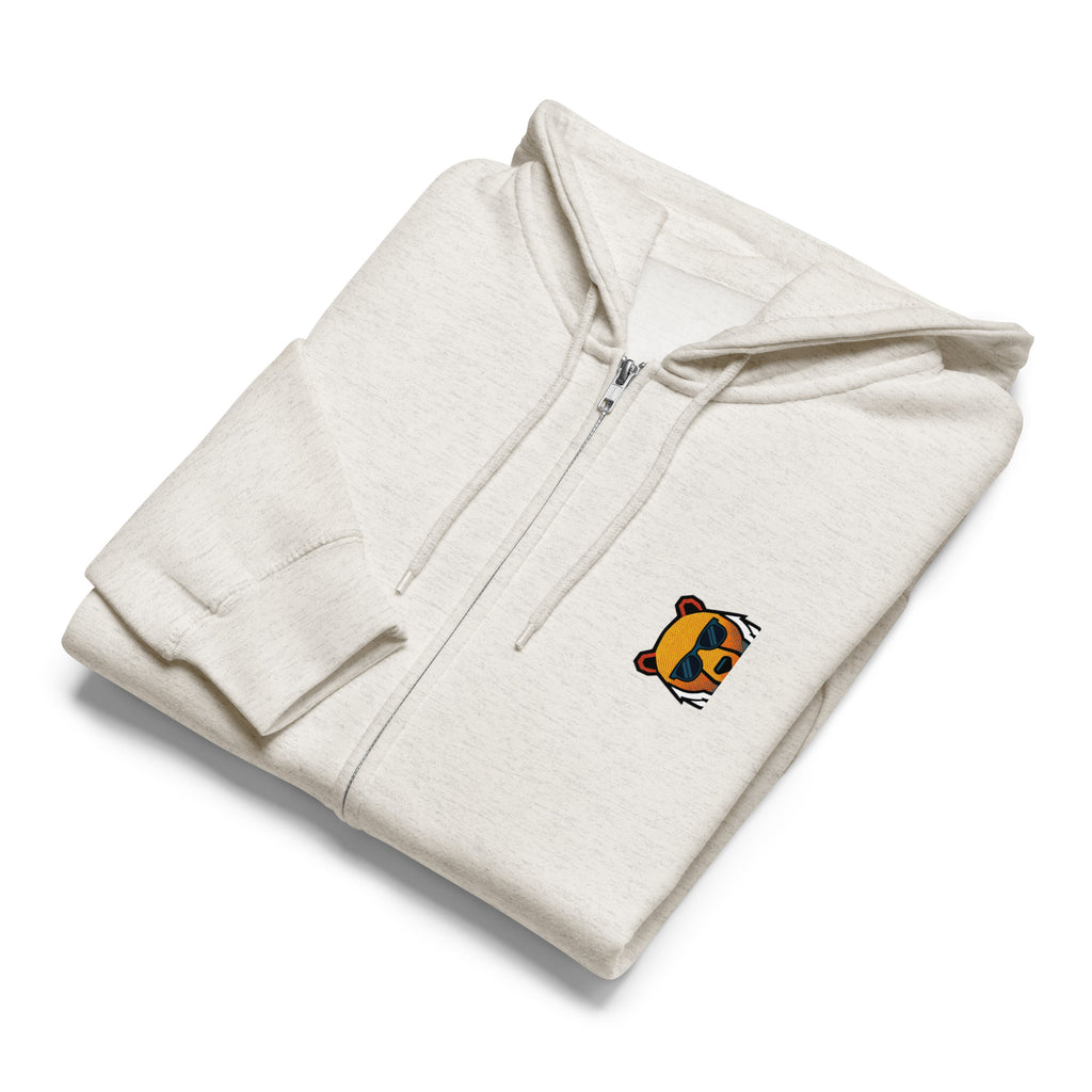 FOUNDATION Open Season Zip-Up, Oatmeal Heather, front view