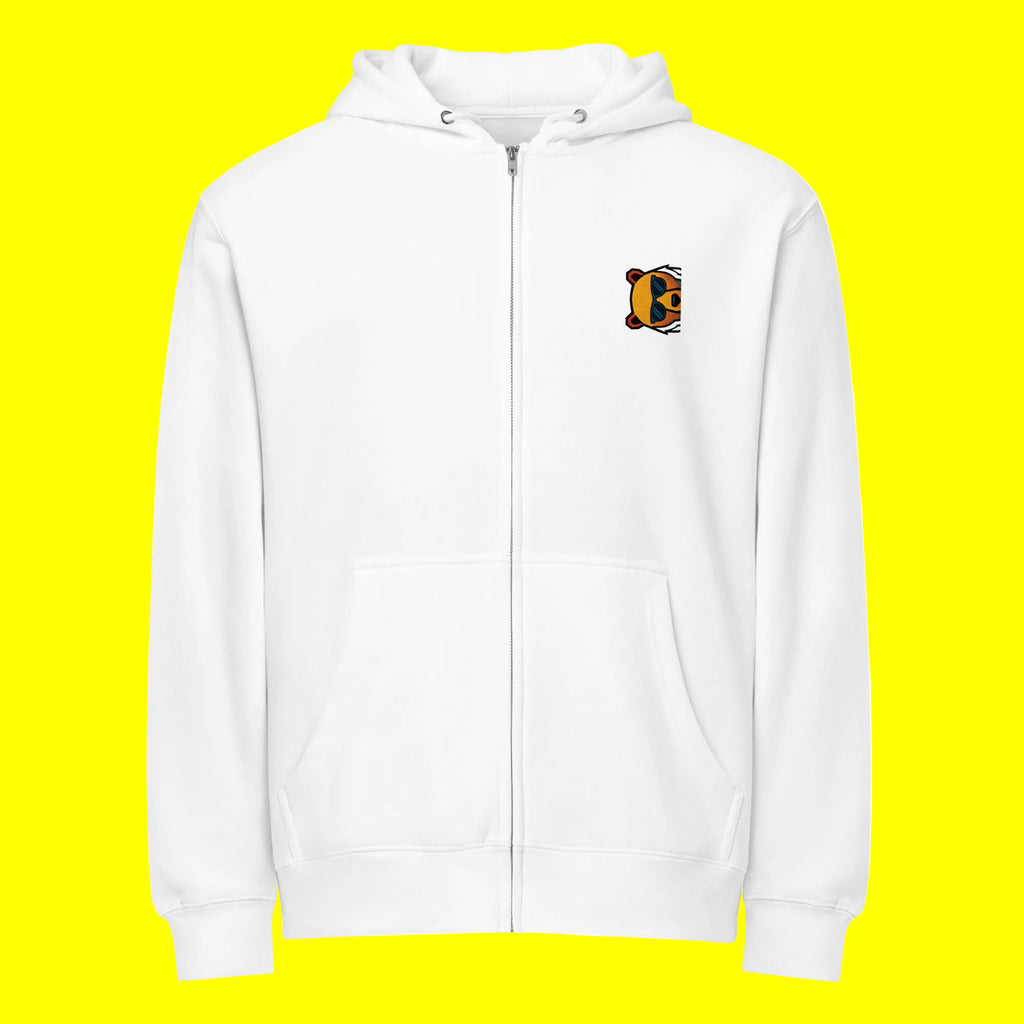 FOUNDATION Open Season Zip-Up, White, front view