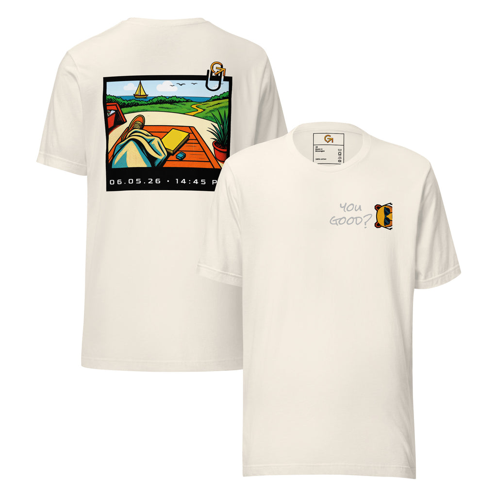 FOUNDATION Open Season T-Shirt, Vintage White, front and back view