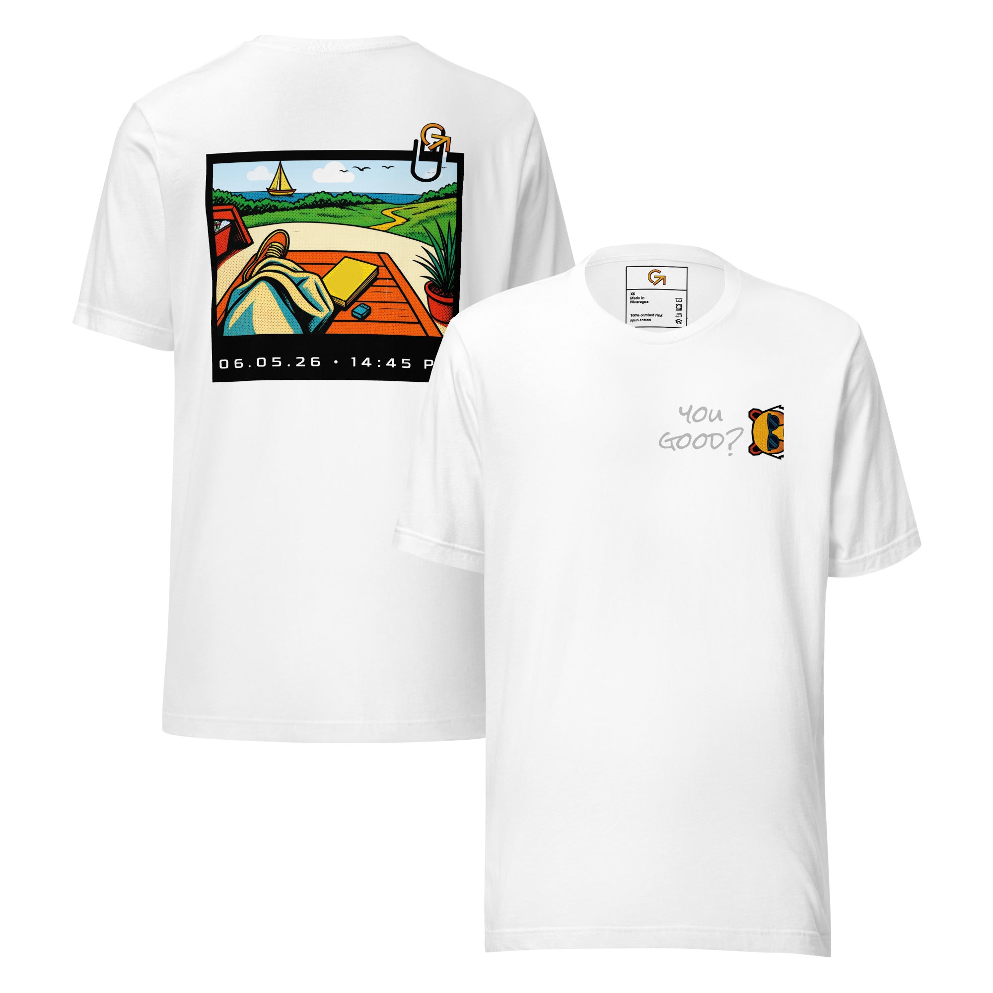 FOUNDATION Open Season T-Shirt, White, front and back view